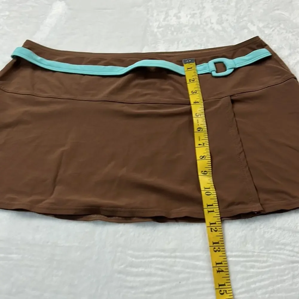 VS Victoria's Secret chocolate and blue swim skirt, size L‎
